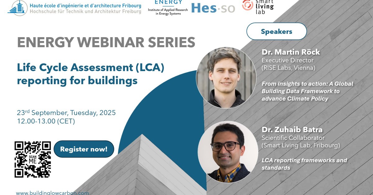 Webinar: Life Cycle Assessment (LCA) Reporting for Buildings - HEIA-FR